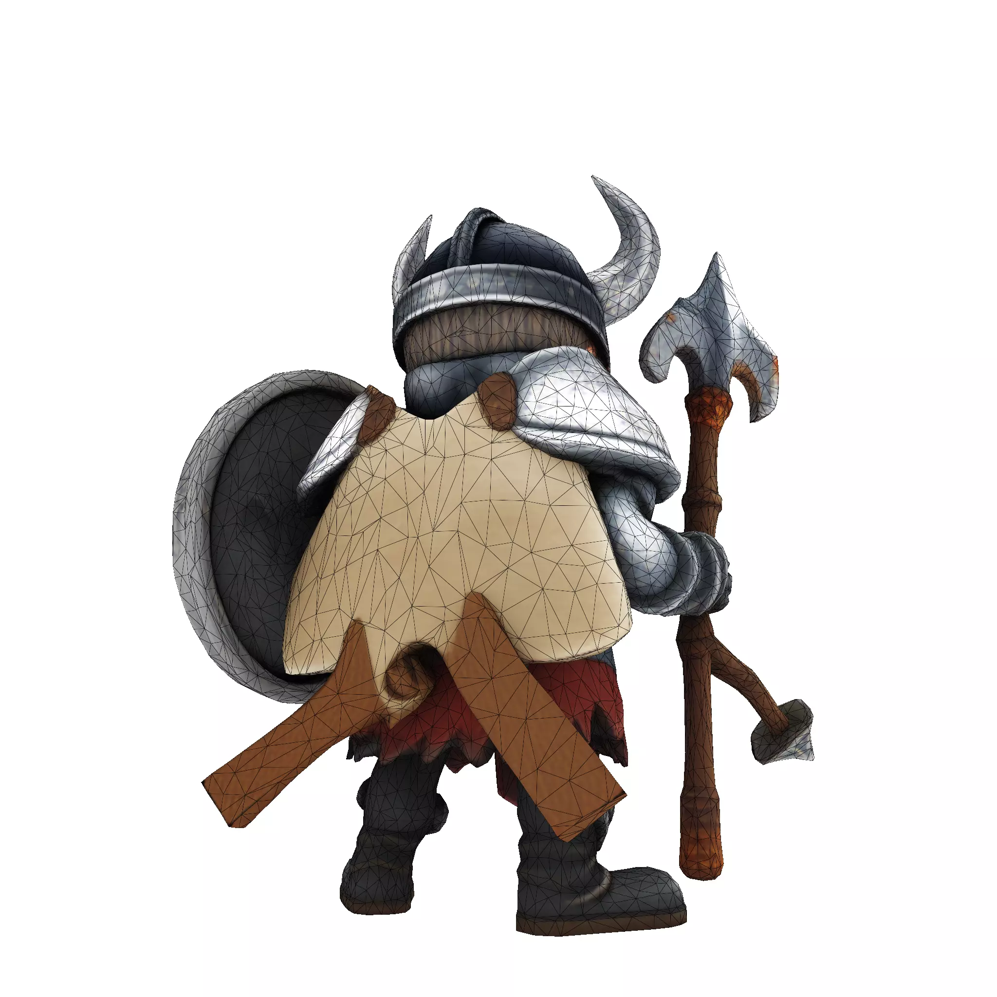 Low Poly Viking Spearman 3D Model 3D print model_14