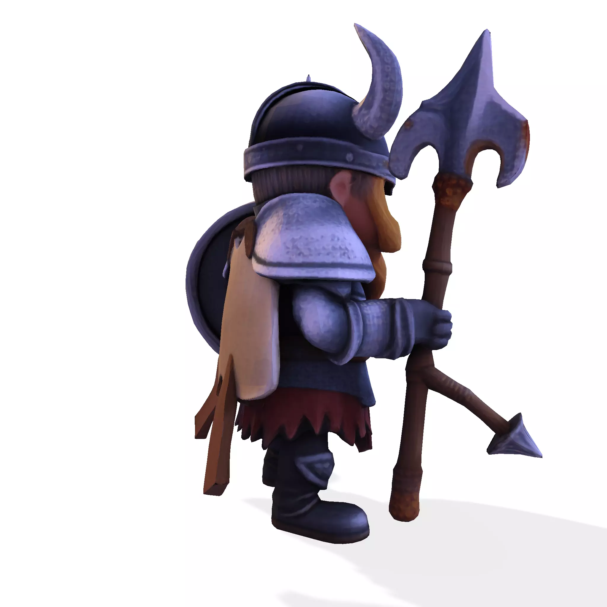 Low Poly Viking Spearman 3D Model 3D print model_5