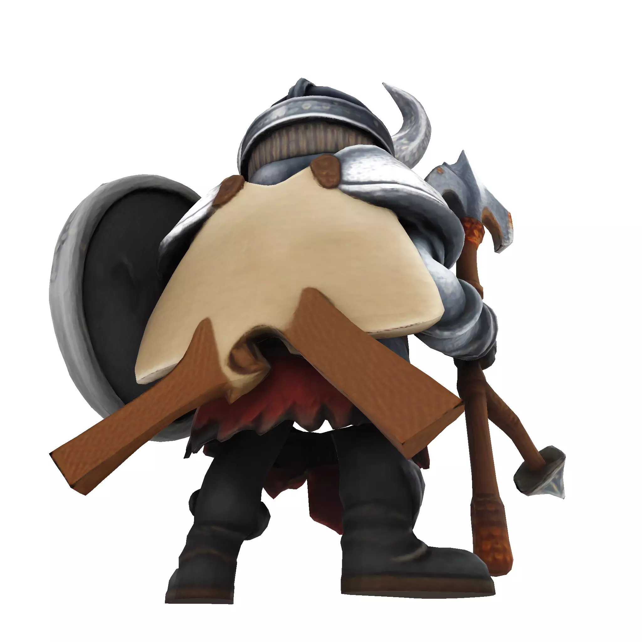 Low Poly Viking Spearman 3D Model 3D print model_9