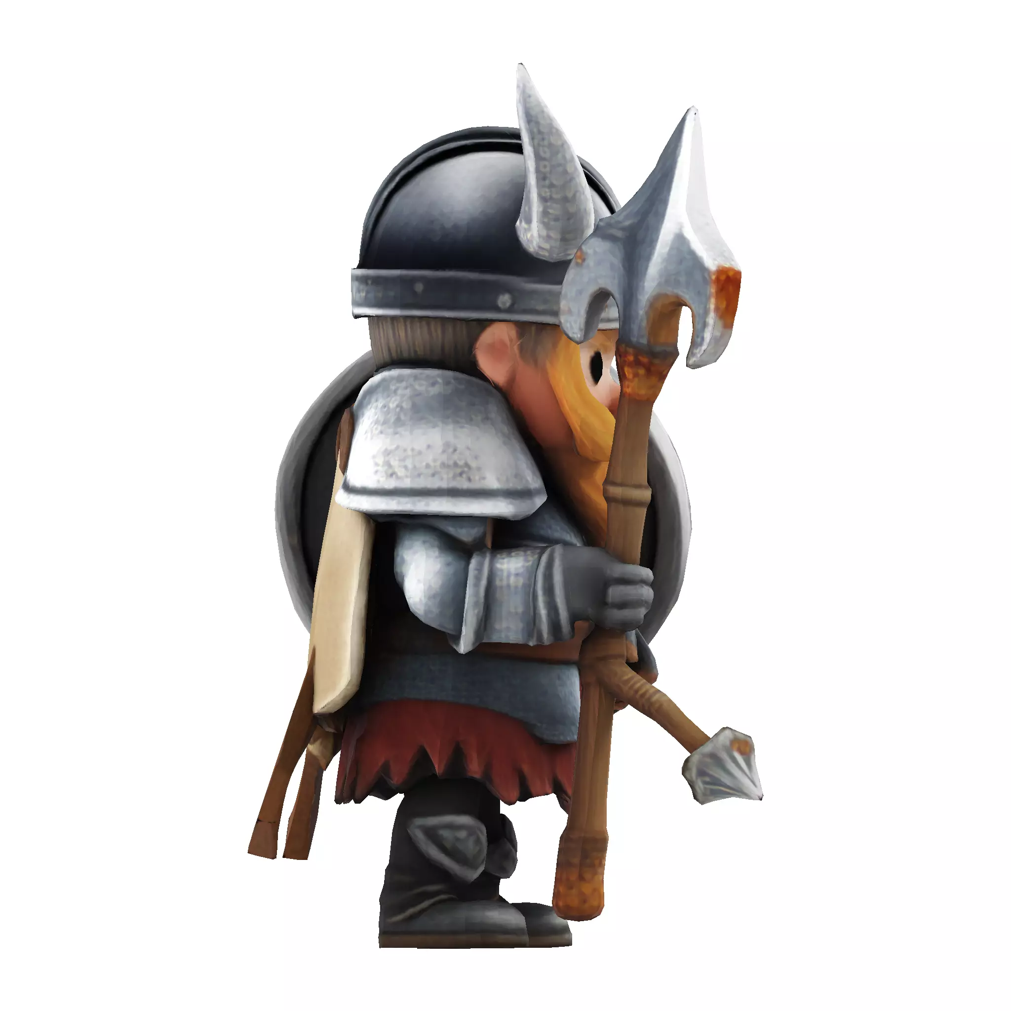 Low Poly Viking Spearman 3D Model 3D print model_18