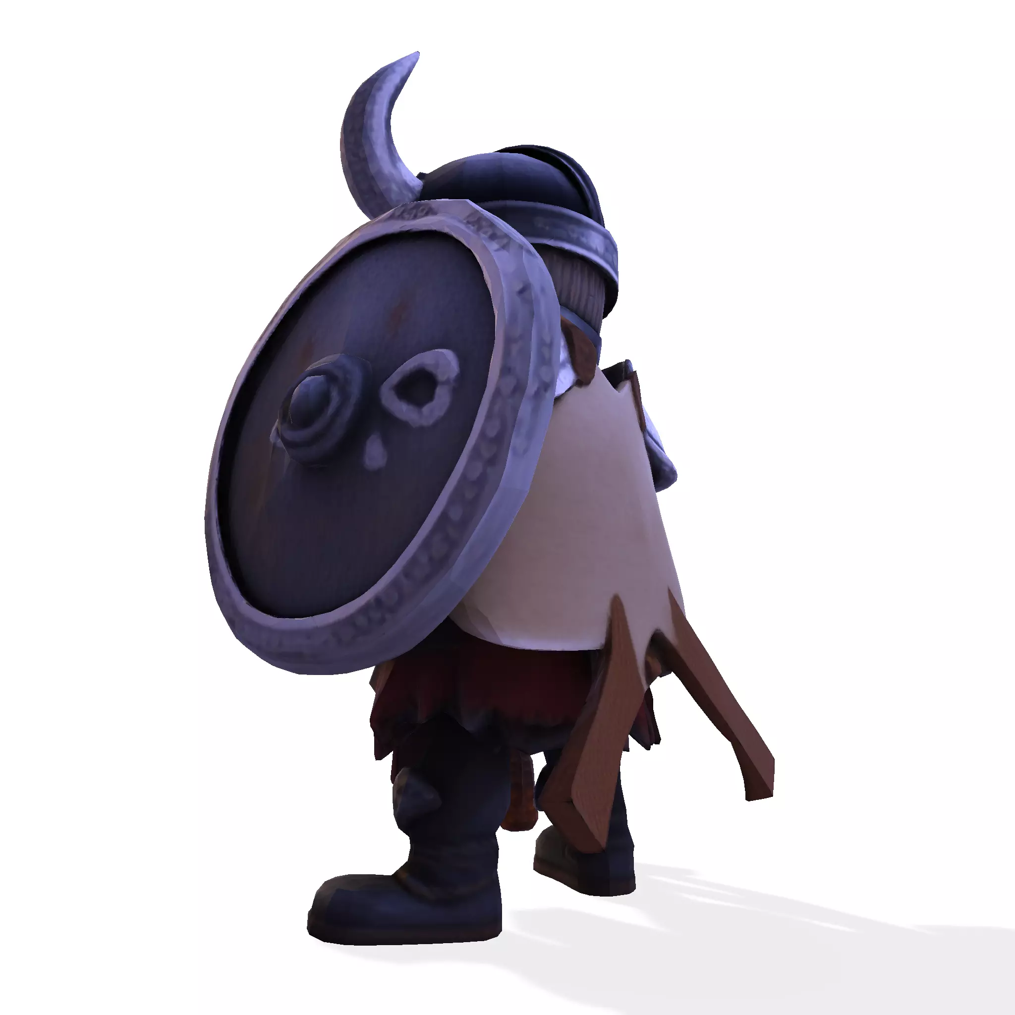 Low Poly Viking Spearman 3D Model 3D print model_2