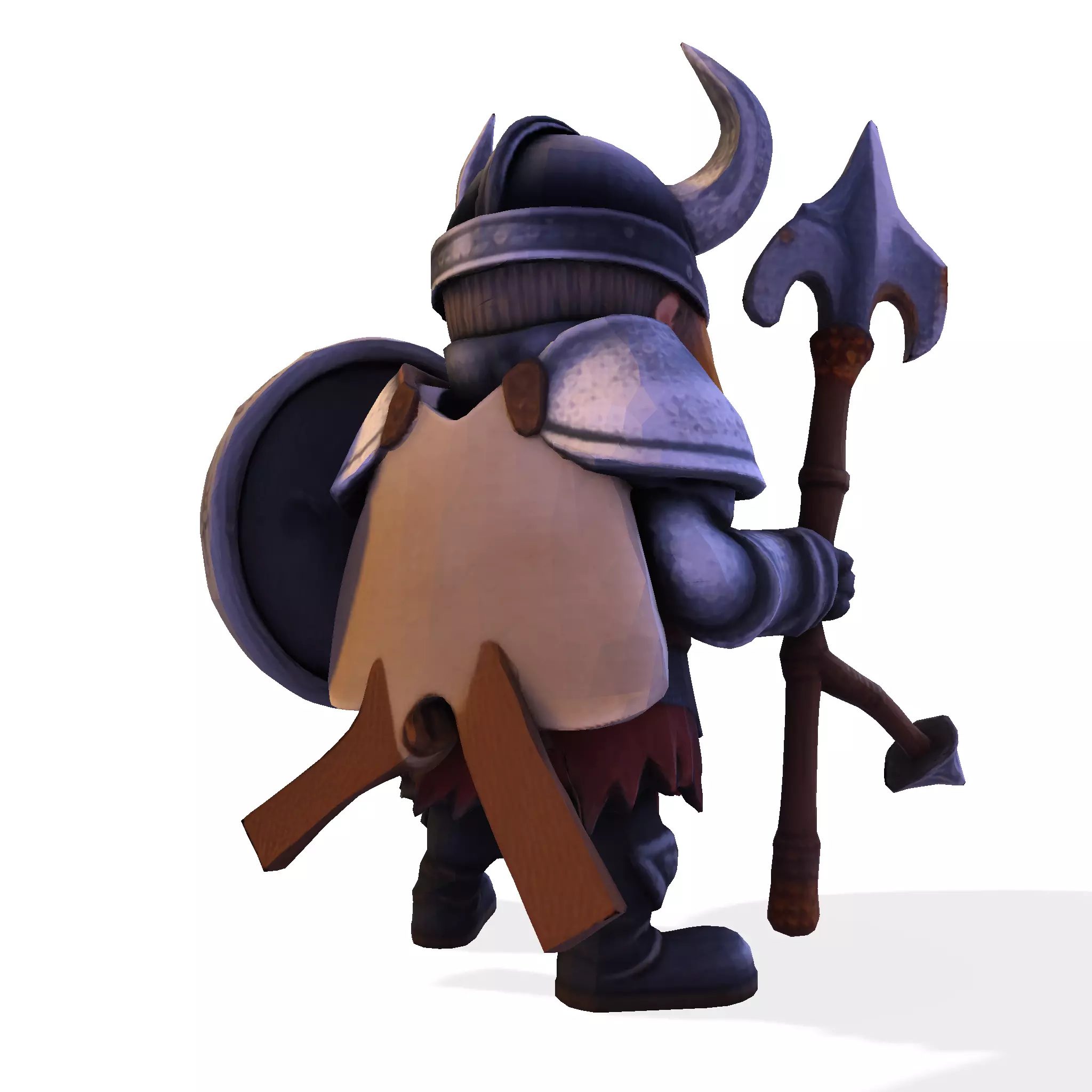 Low Poly Viking Spearman 3D Model 3D print model_4