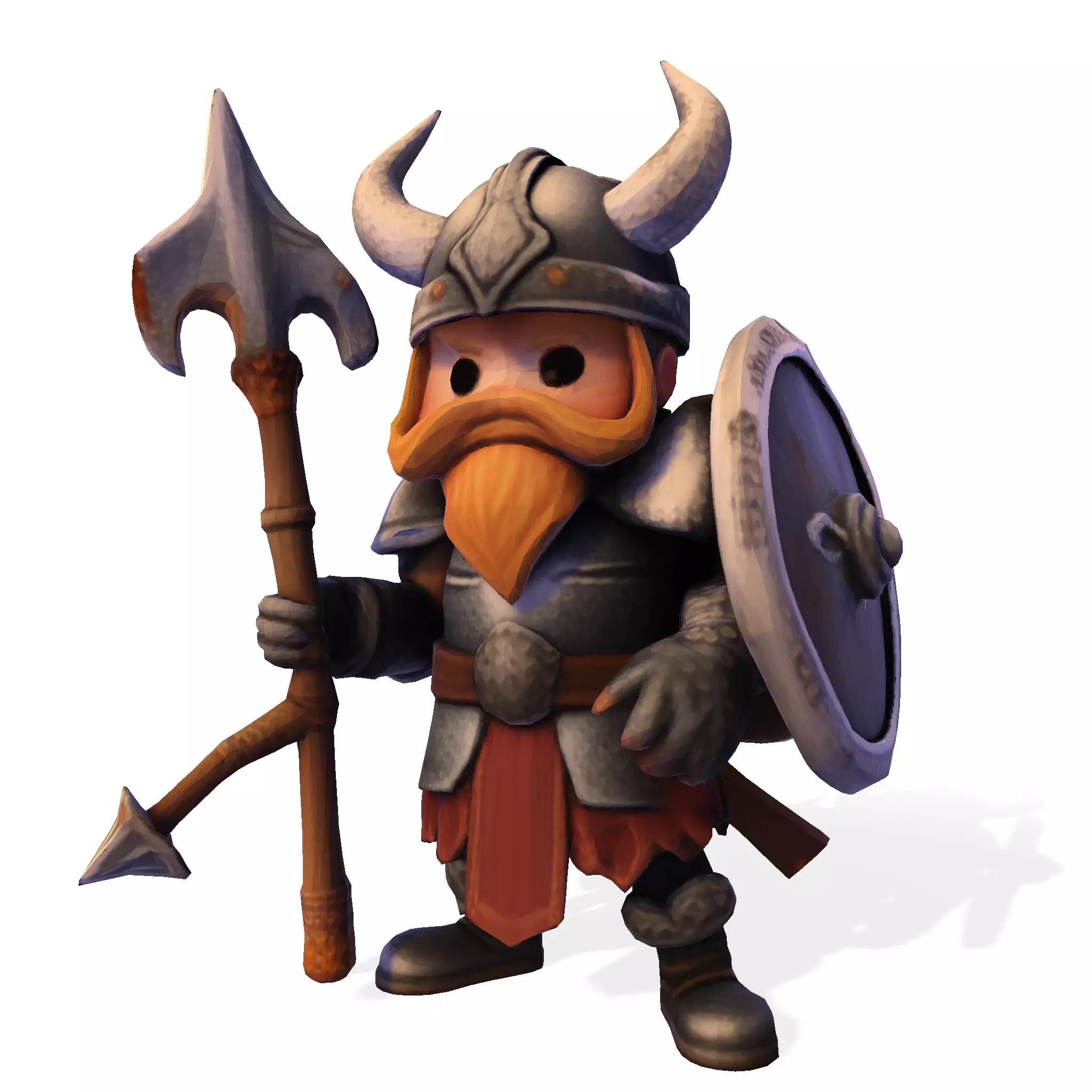 Low Poly Viking Spearman 3D Model 3D print model_1