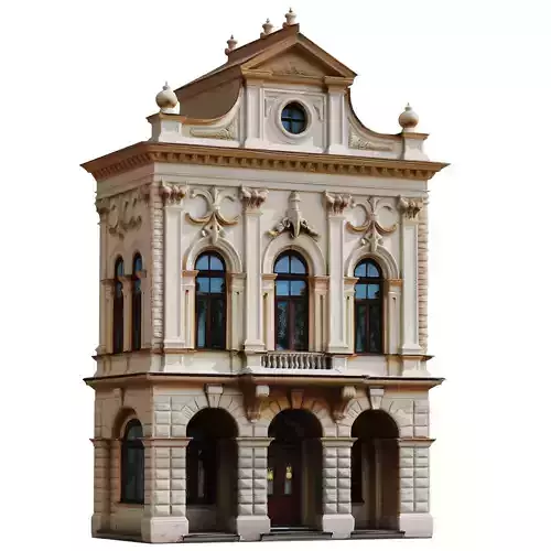 Classic European City Building 3D Model 003