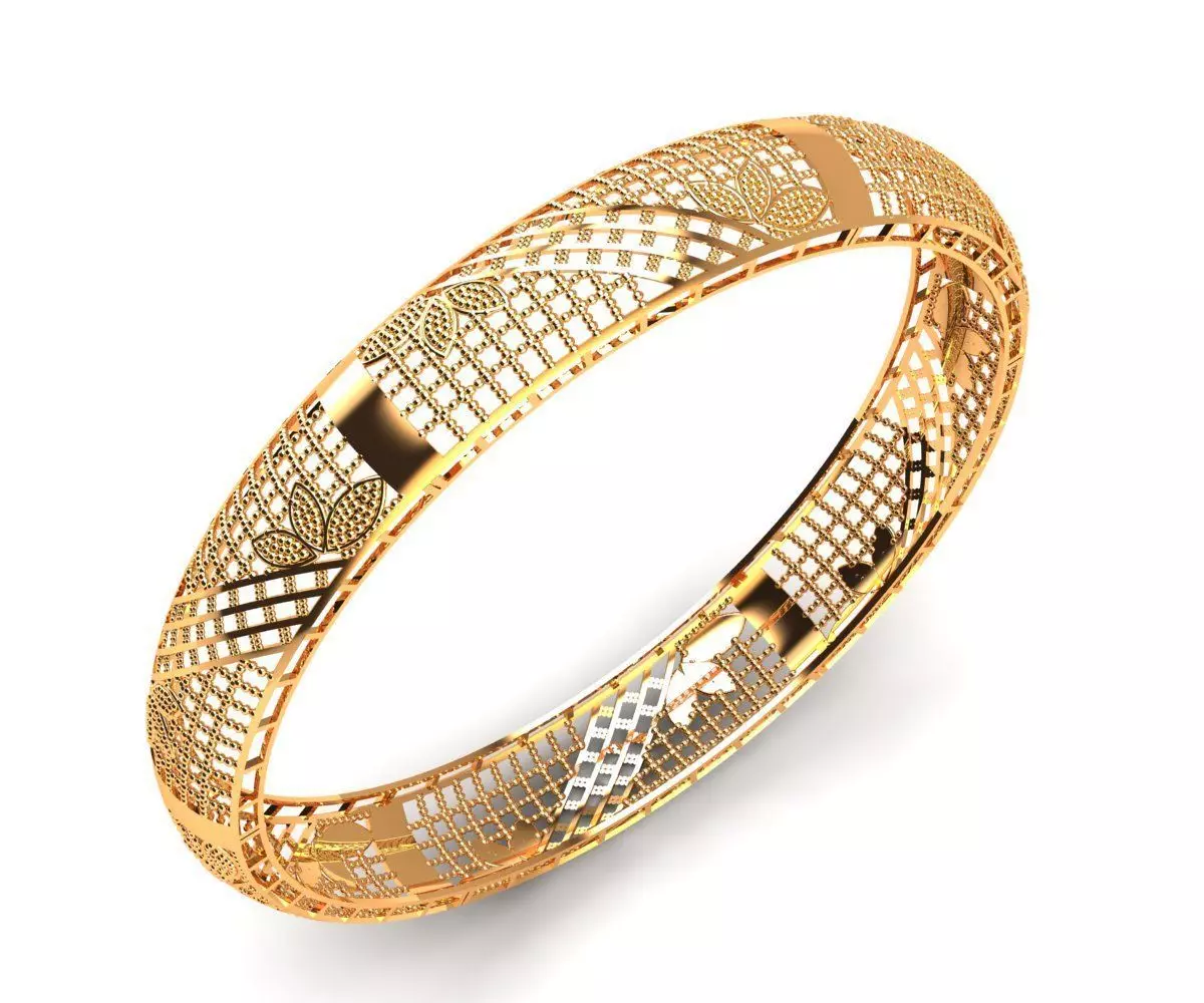 1143 Golden Bloomline Bangle 12gm 3D print model_1