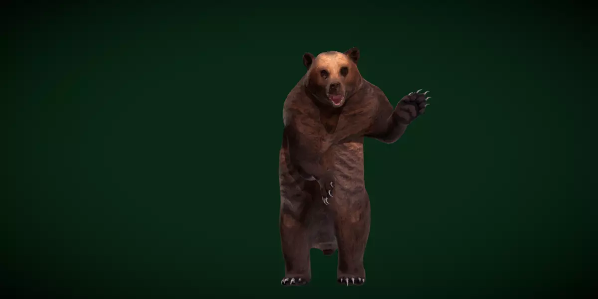 Grizzly Brown Bear Free low-poly 3D model_3