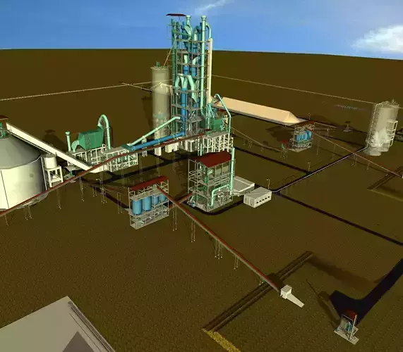Cement Plant Layout - A Navis Works Presentation Free 3D model