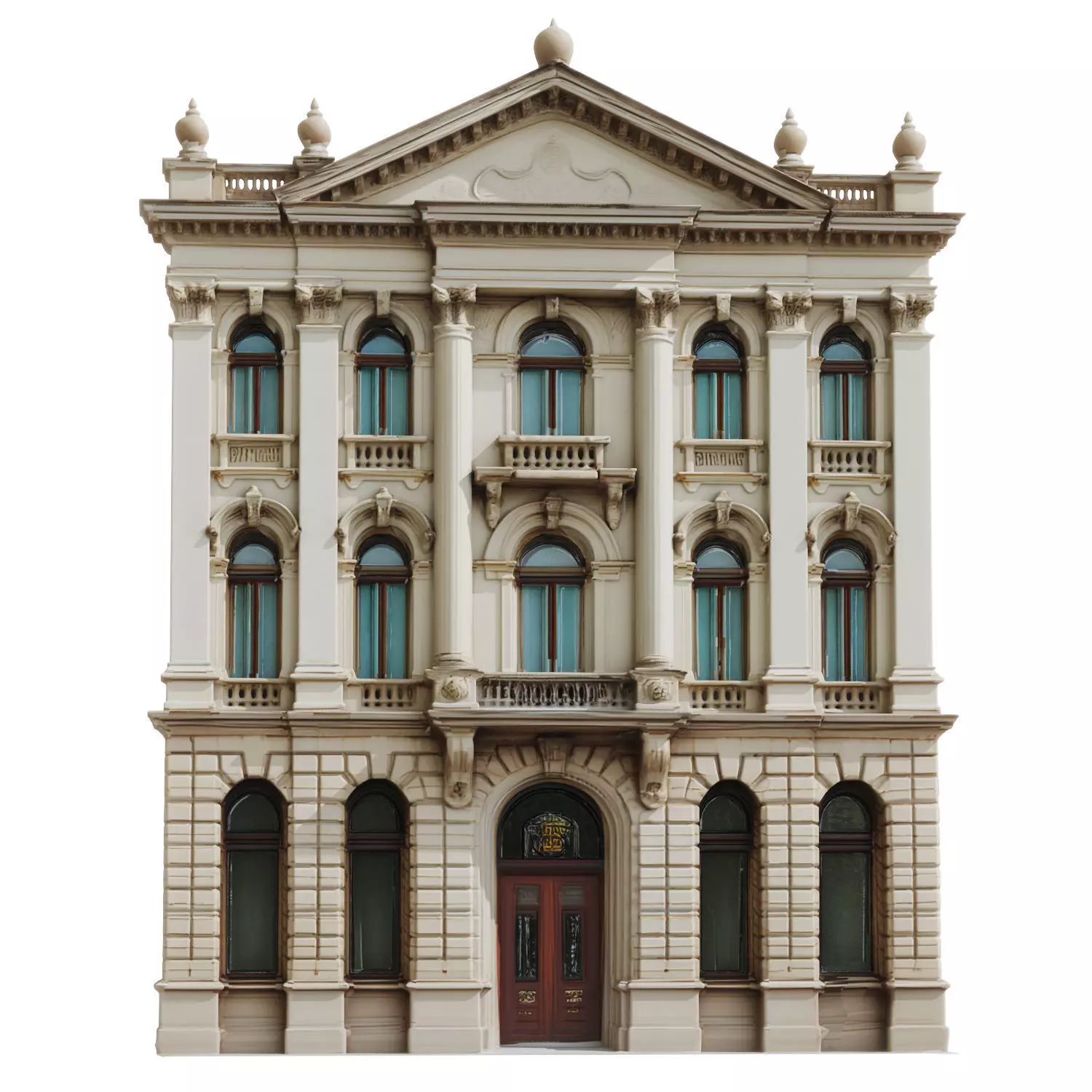 Classic European City Building 3D Model 002 3D model_0
