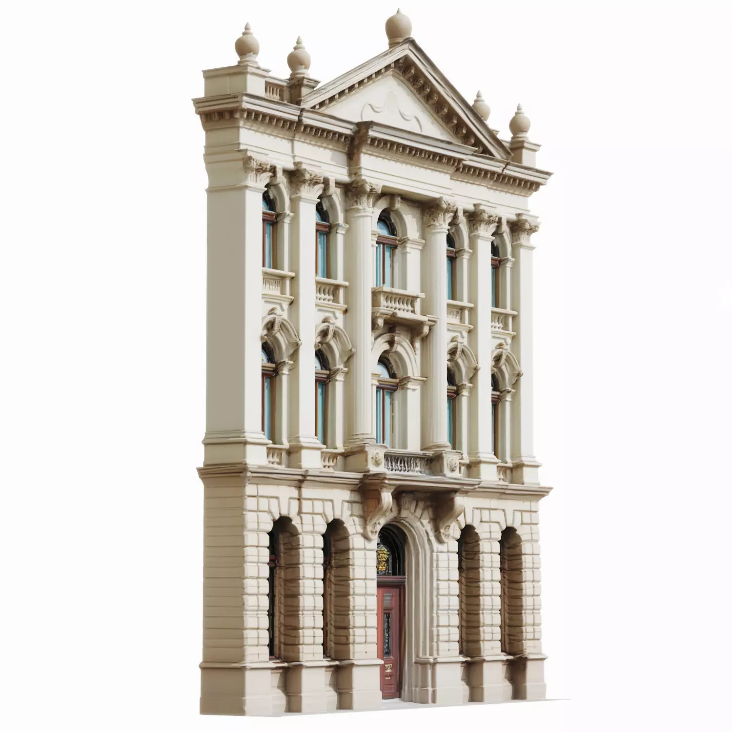 Classic European City Building 3D Model 002 3D model_1