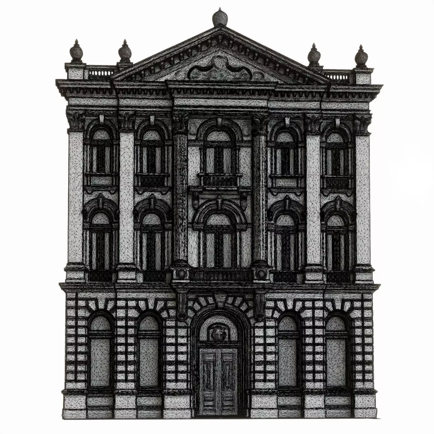 Classic European City Building 3D Model 002 3D model_2