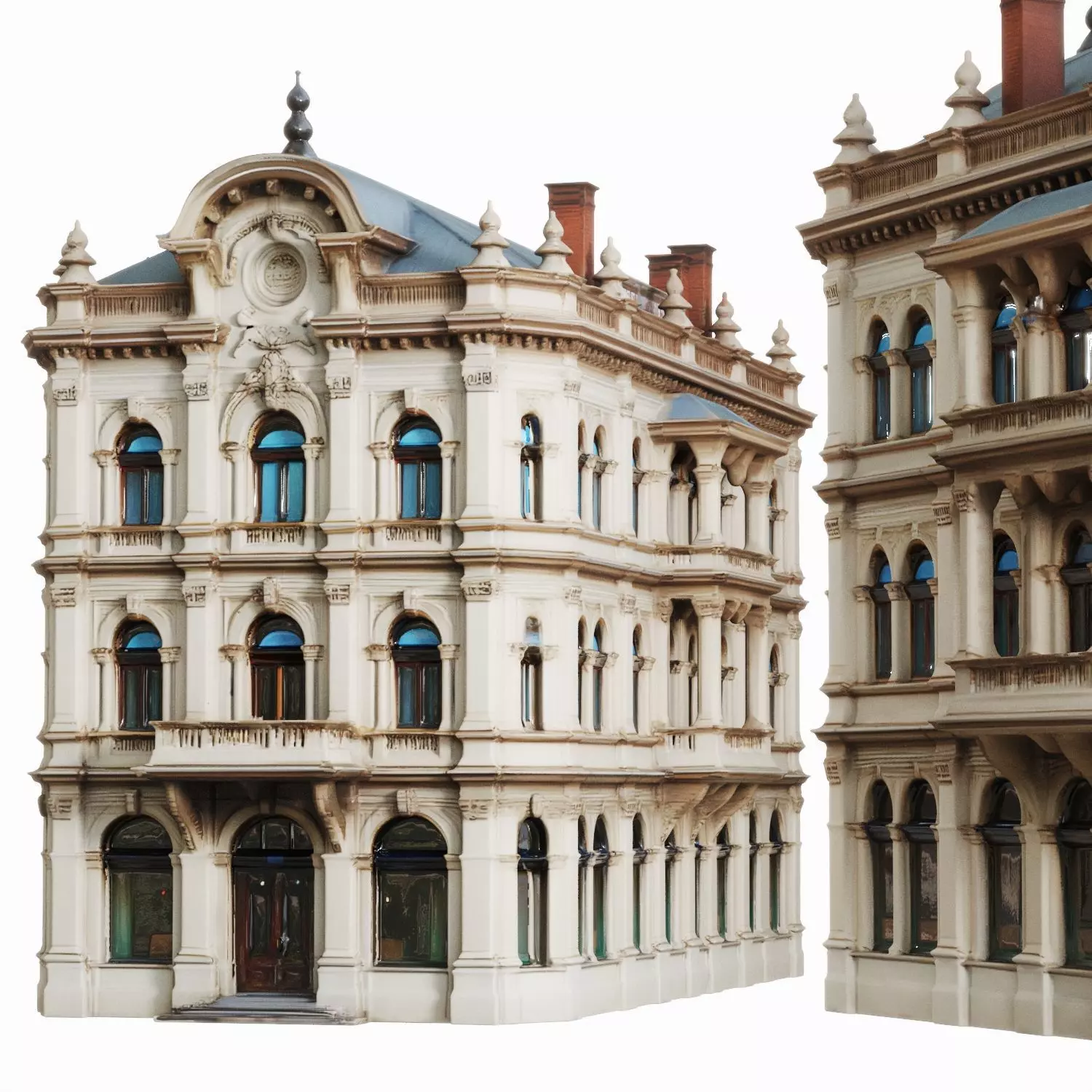 Classic European City Building 3D Model 3D model_0