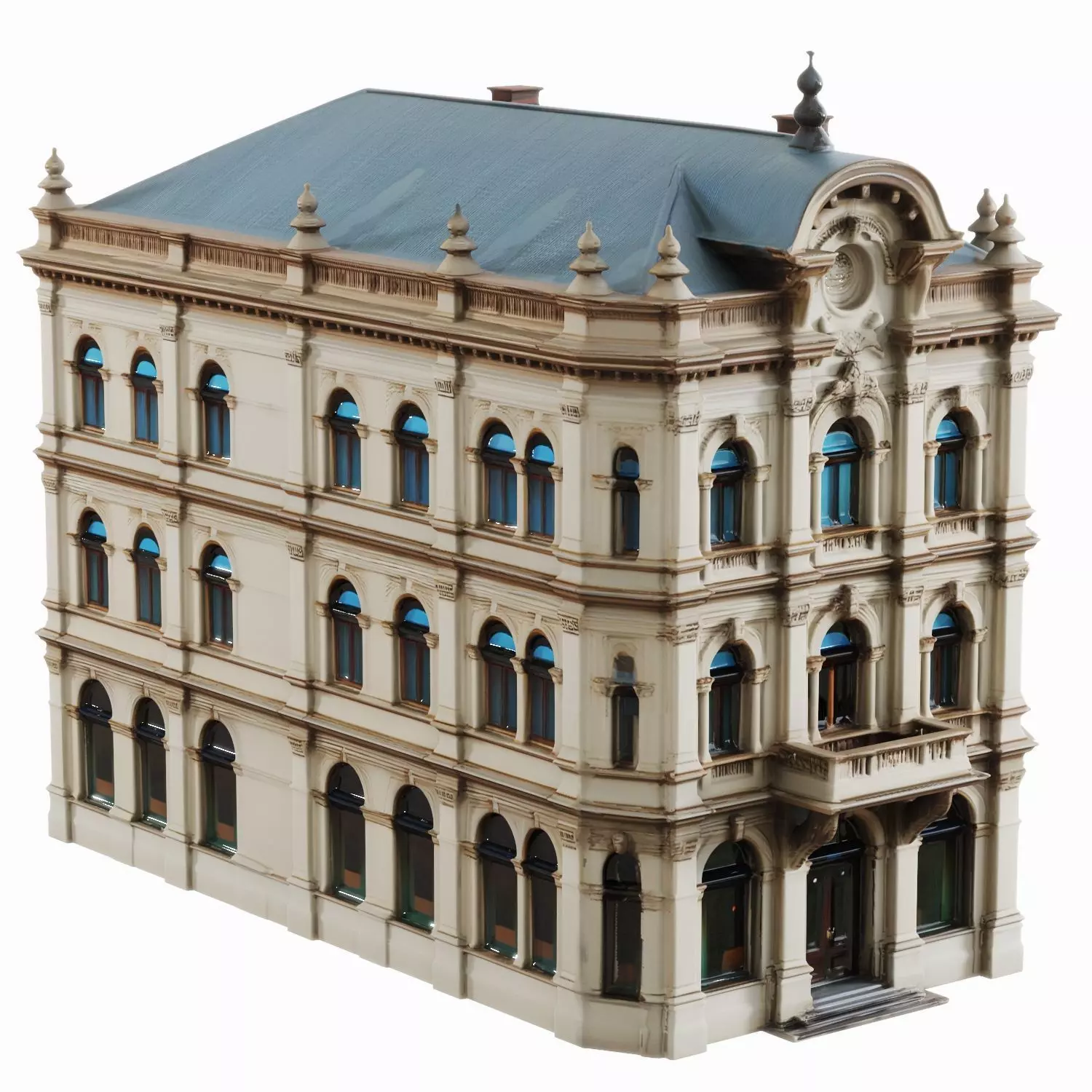 Classic European City Building 3D Model 3D model_1