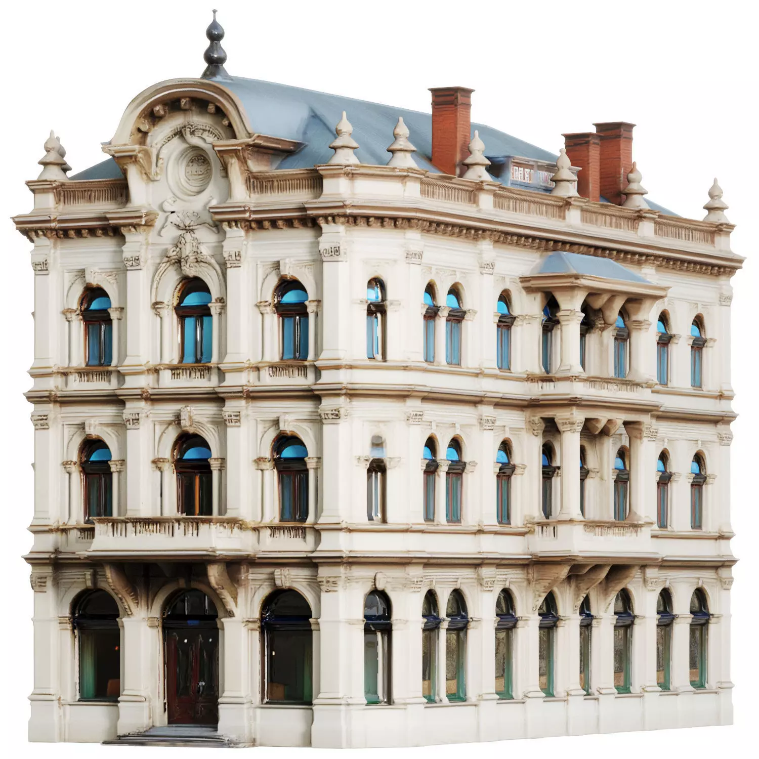 Classic European City Building 3D Model 3D model_2