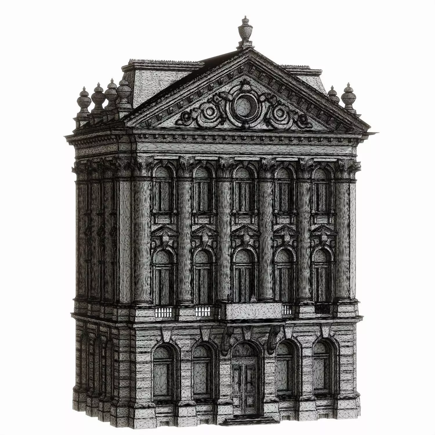 Classic European City Building 3D Model 004 3D model_3