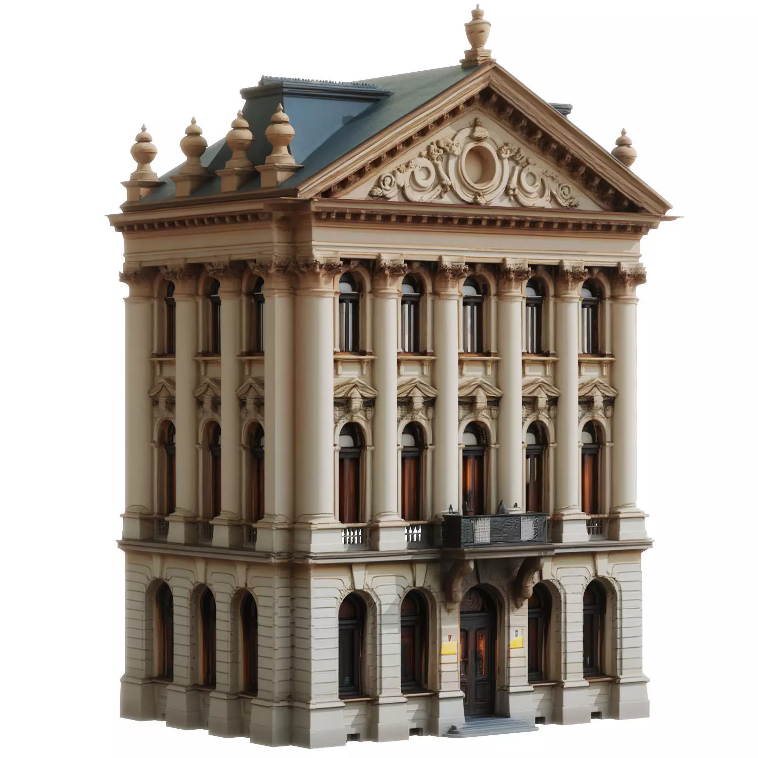 Classic European City Building 3D Model 004 3D model_0
