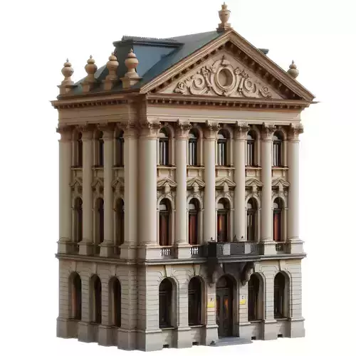Classic European City Building 3D Model 004
