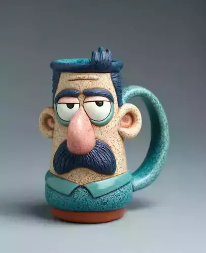 AGrumpy Gramps Coffee Mug 3D Print Model