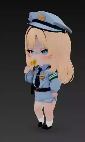 STL of a police girl for your bookshelf