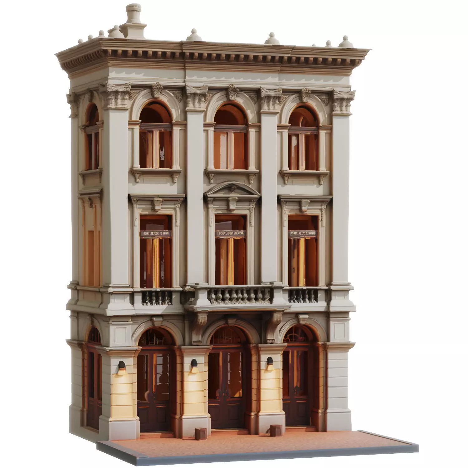 Classic European City Building 3D Model 005 3D model_0