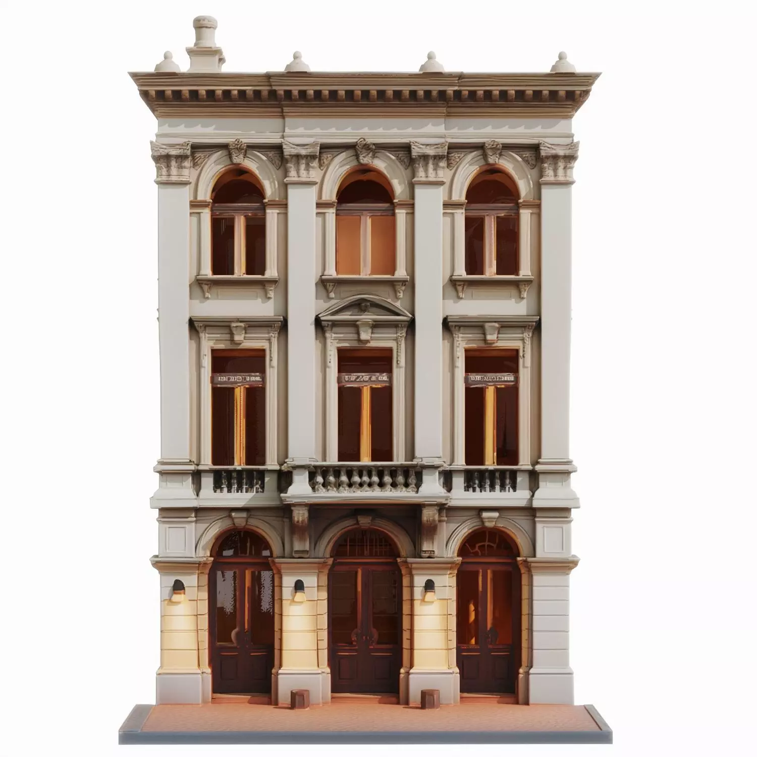 Classic European City Building 3D Model 005 3D model_1