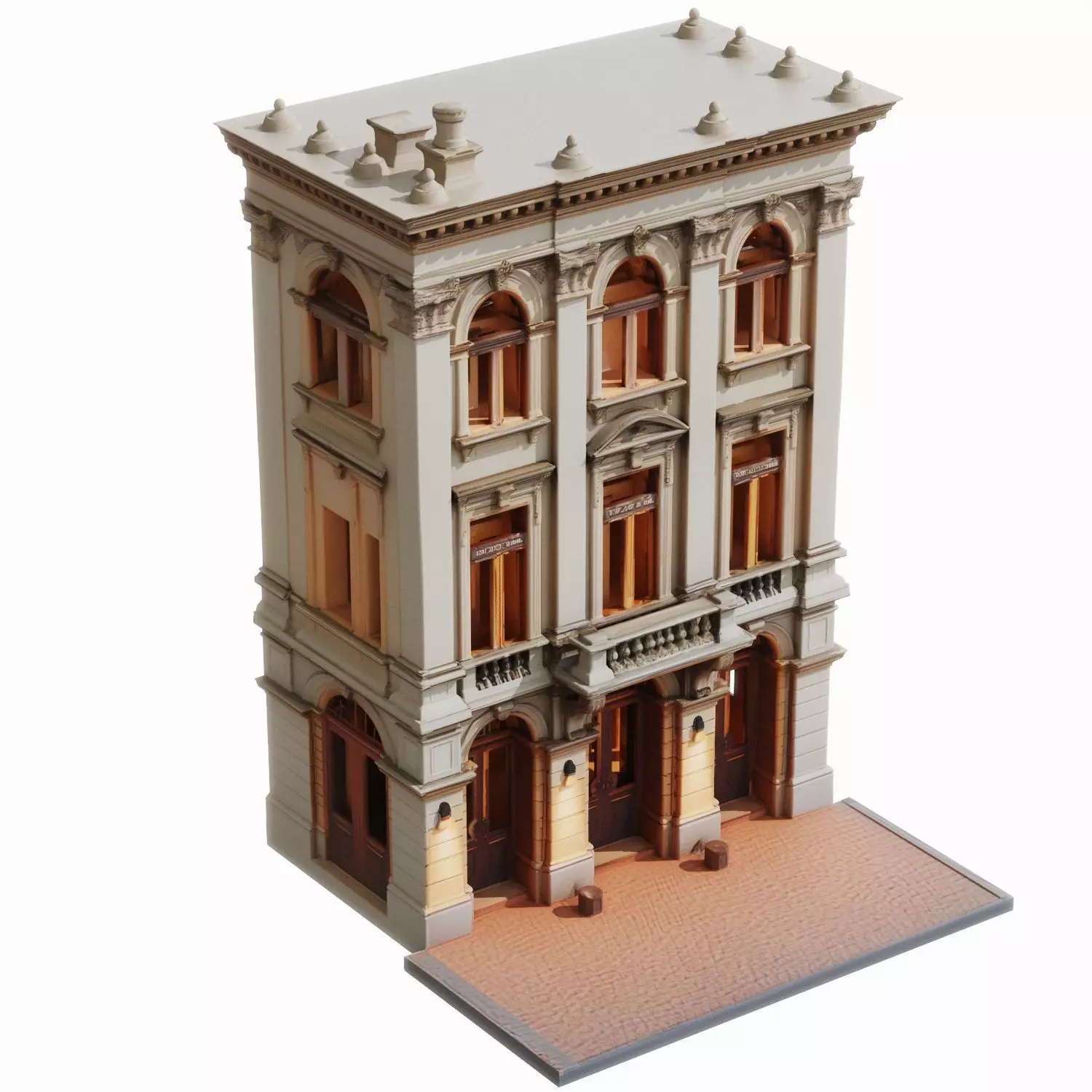 Classic European City Building 3D Model 005 3D model_2