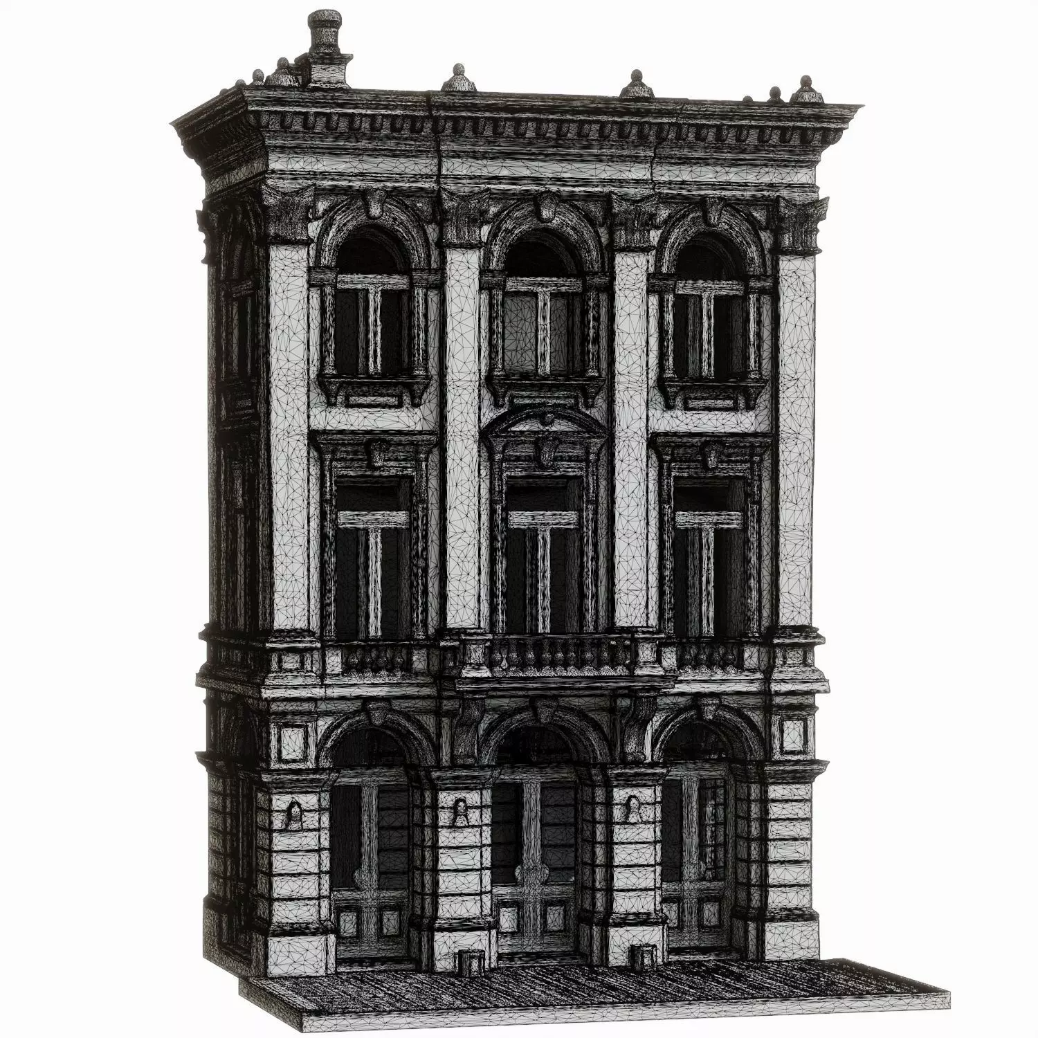 Classic European City Building 3D Model 005 3D model_3