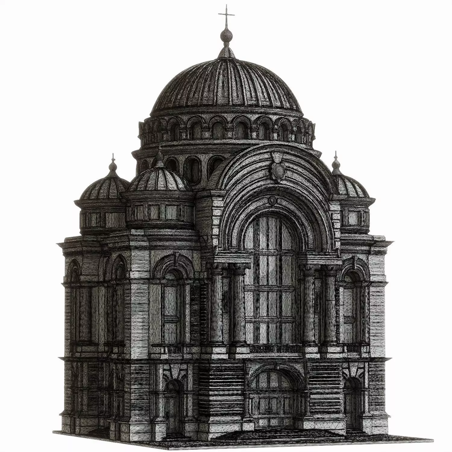 Classic European City Building 3D Model 007 3D model_2