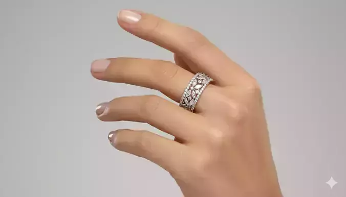 Marquise Lace Halo Ring