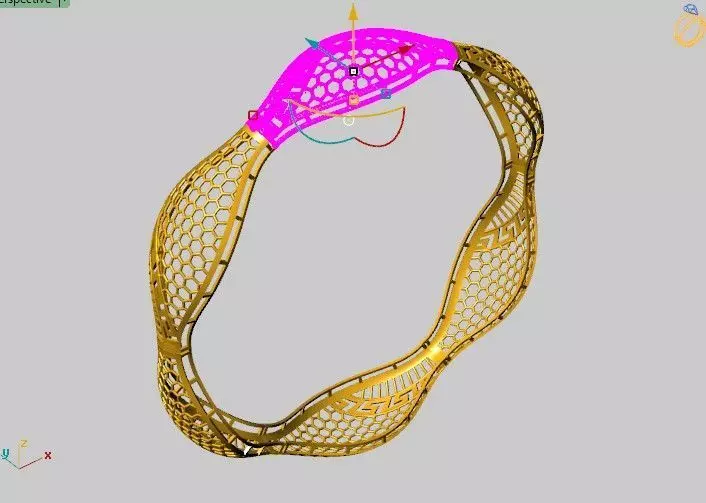 1138 Golden Ripple Embrace Bangle 8gm 3D print model_4