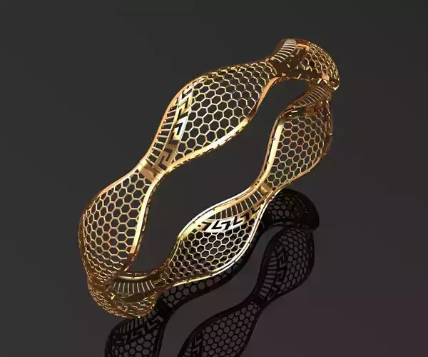1138 Golden Ripple Embrace Bangle 8gm