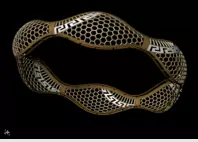 1138 Golden Ripple Embrace Bangle 8gm 3D print model_2