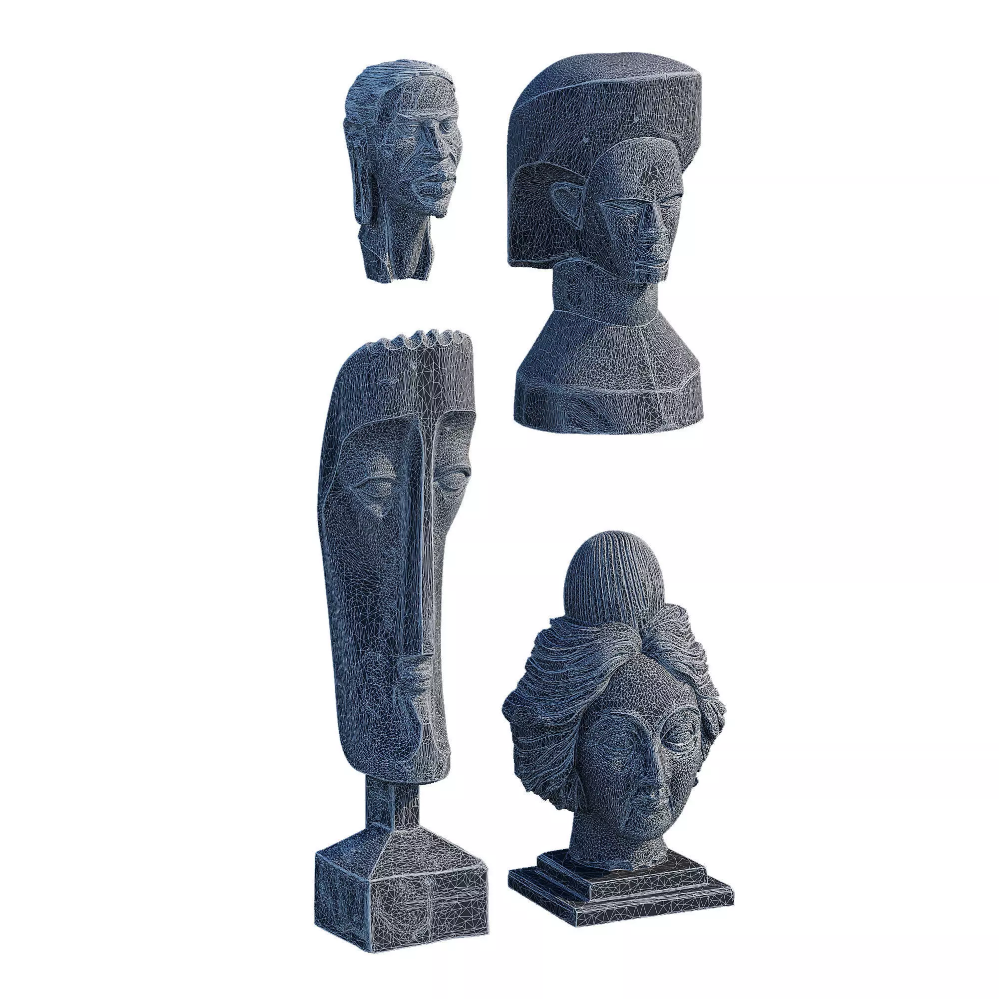 Wood head 3D model_6