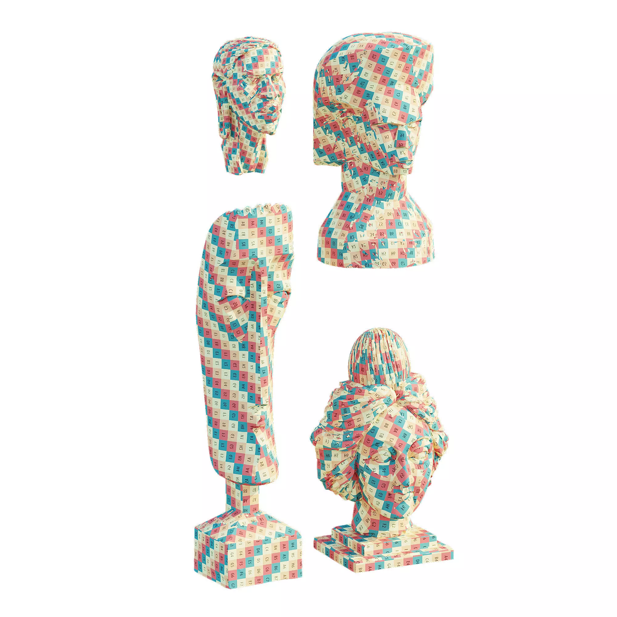 Wood head 3D model_7