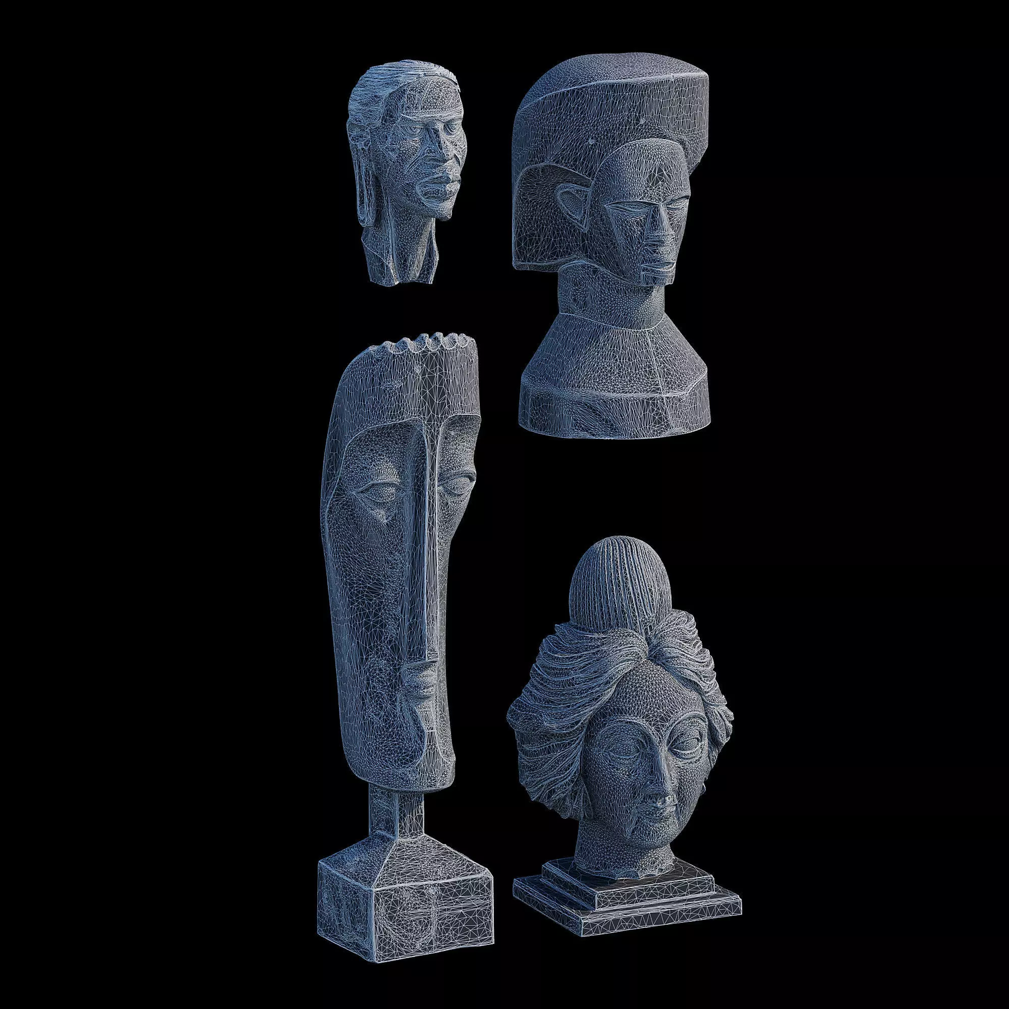 Wood head 3D model_14