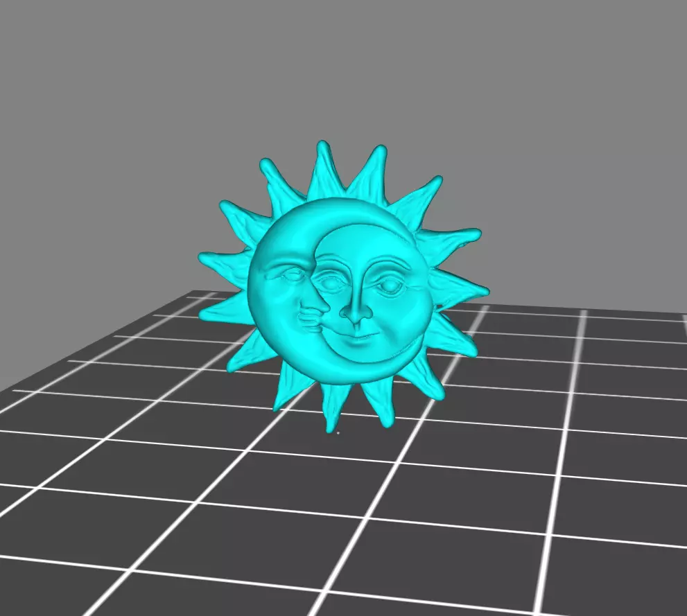 Half sun half moon pendant 3D print model