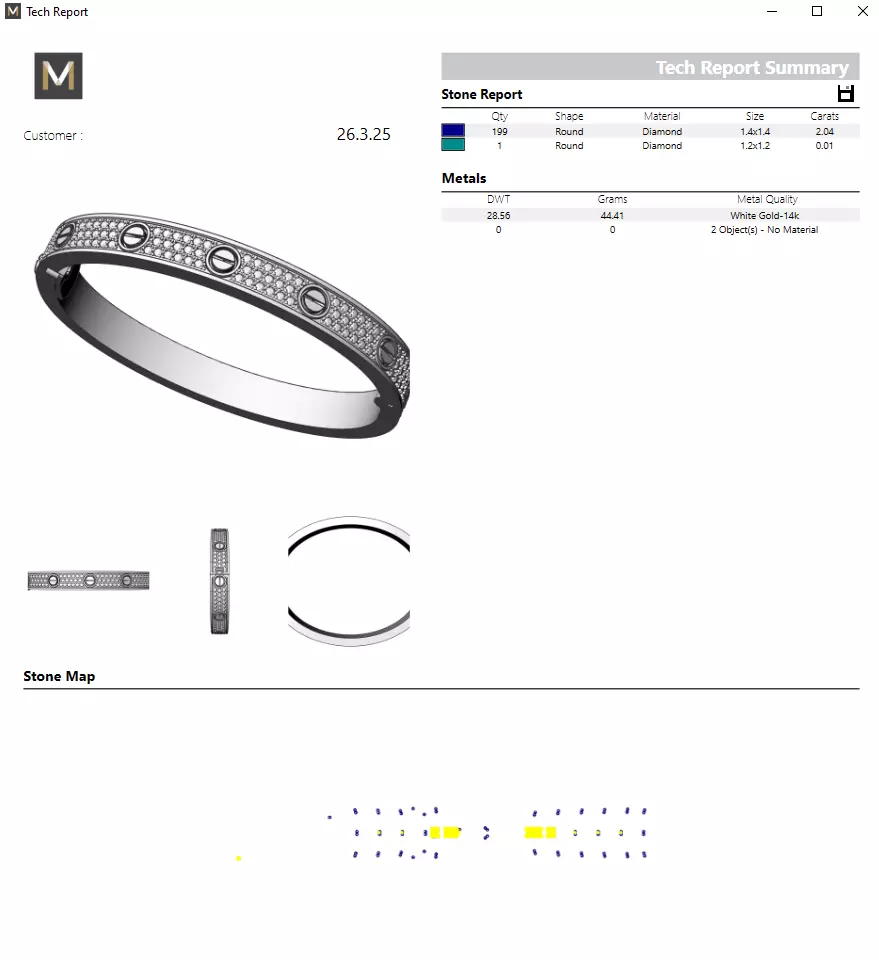 Bracelet Love Paved 160mm 3D print model_5
