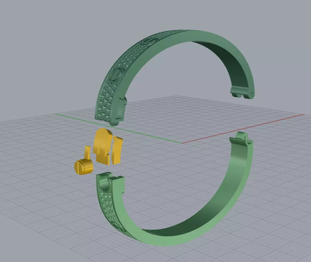 Bracelet Love Paved 160mm 3D print model_6