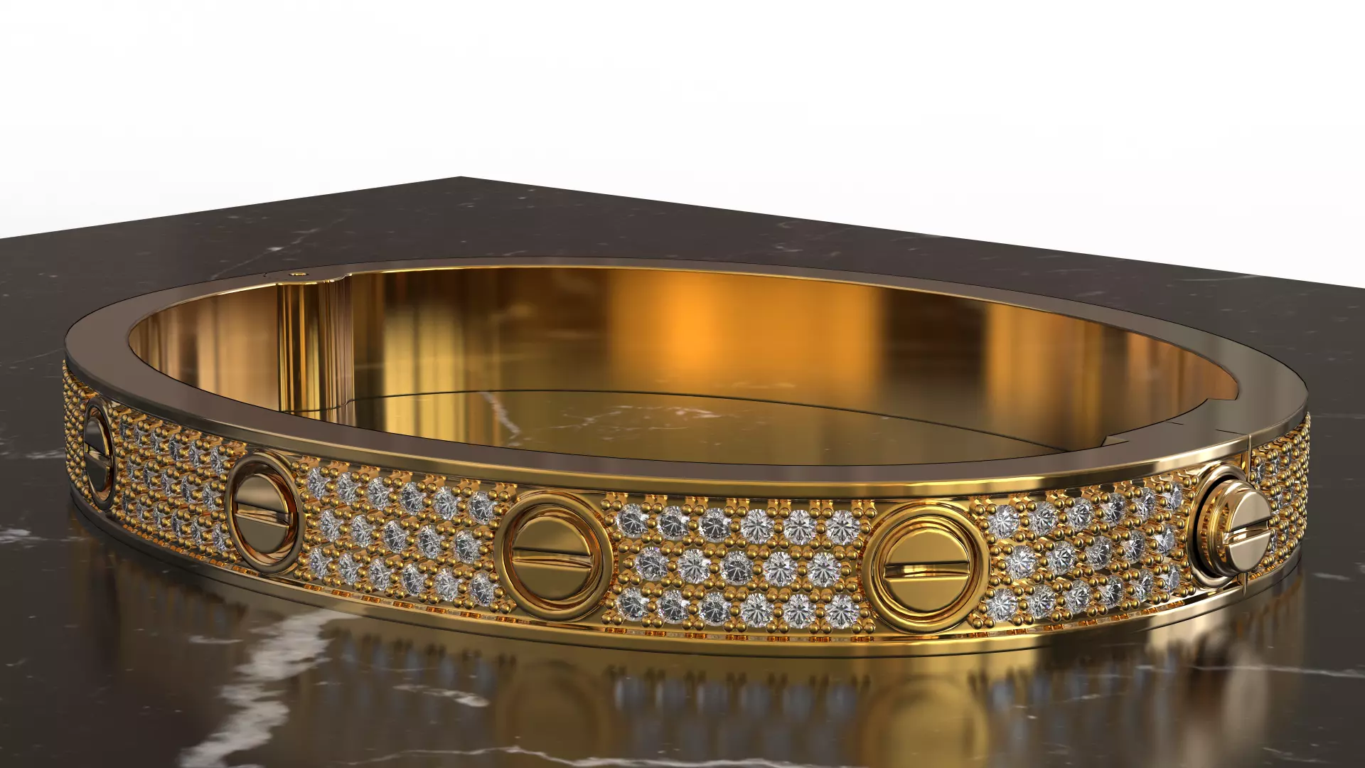 Bracelet Love Paved 160mm 3D print model_0