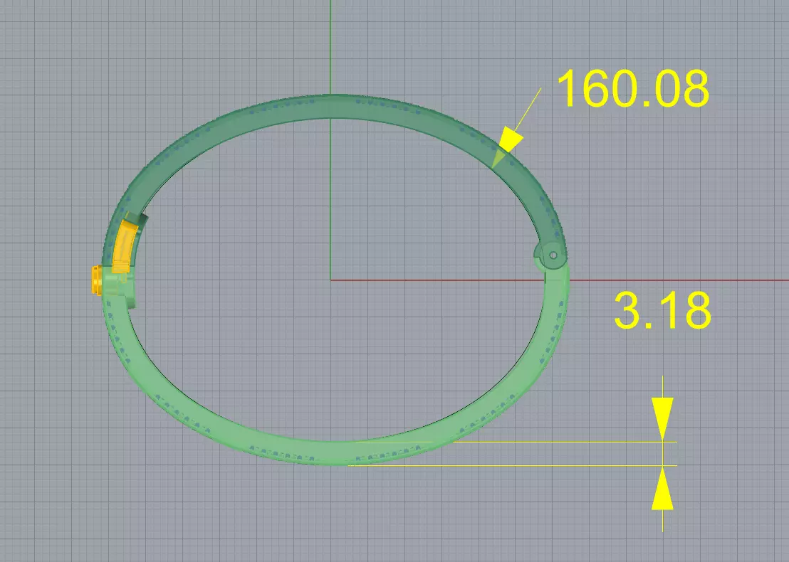 Bracelet Love Paved 160mm 3D print model_1