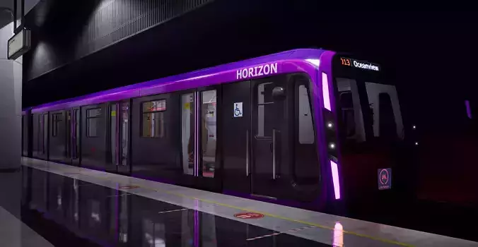 Subway Train Royal Purple