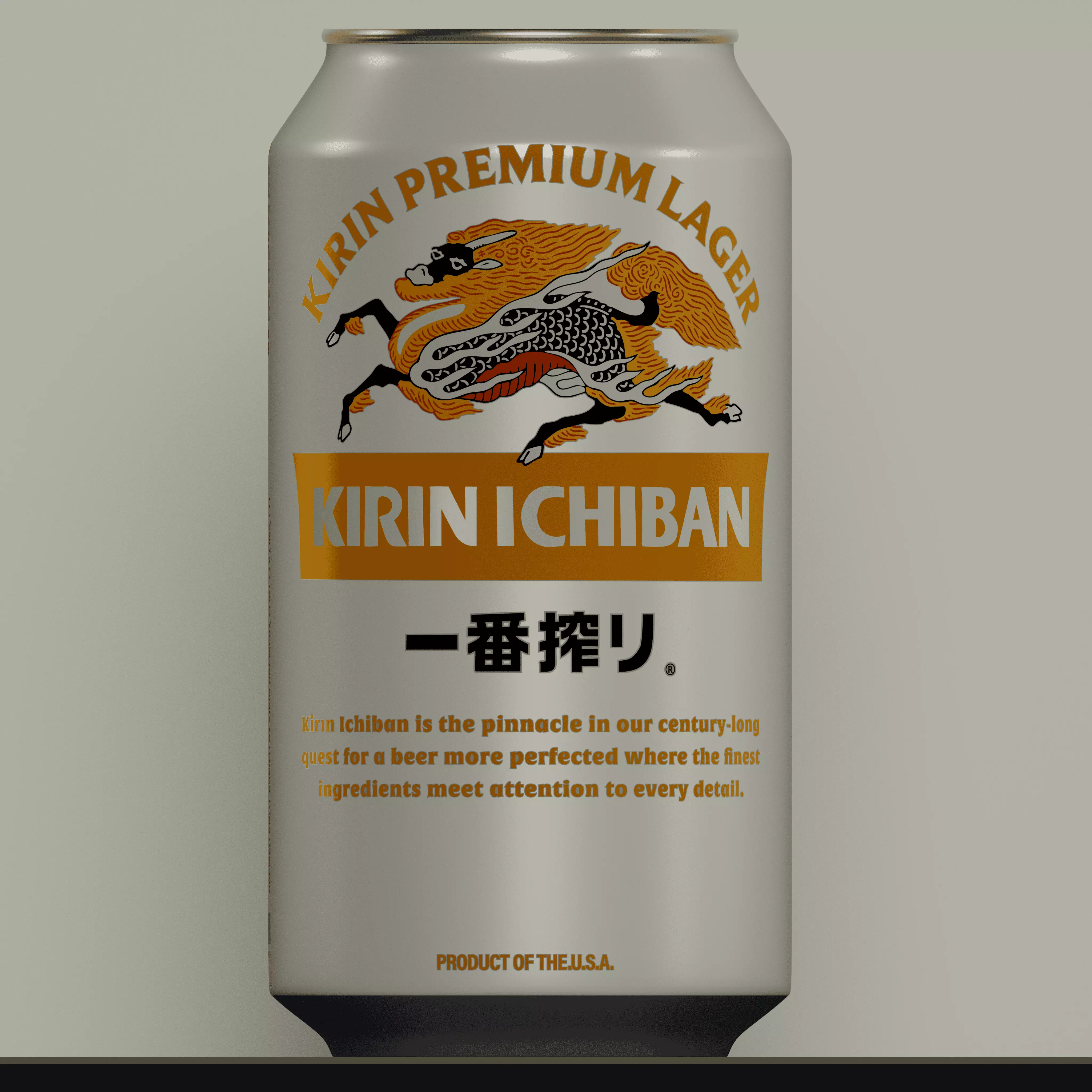 KIRIN ICHIBAN 12 oz CAN MODEL 3D MODEL AND RENDER 3D model_0