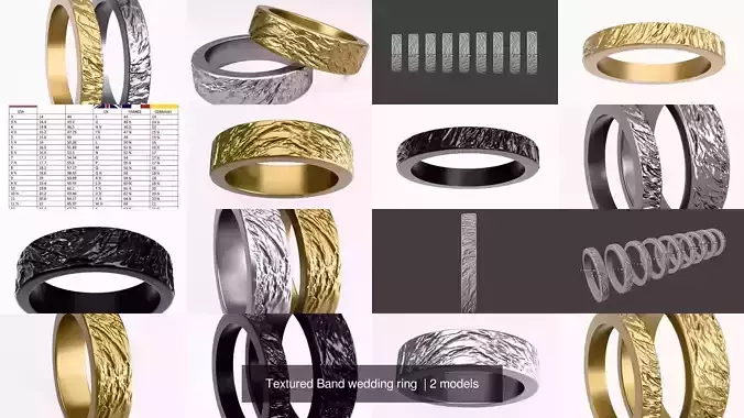 Textured Band wedding ring 