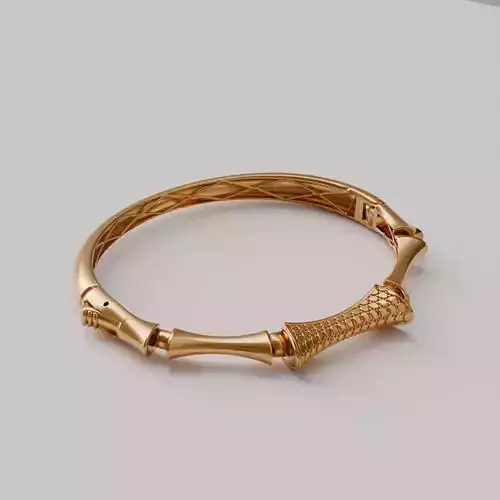 Gold Bamboo Bangle Bracelet