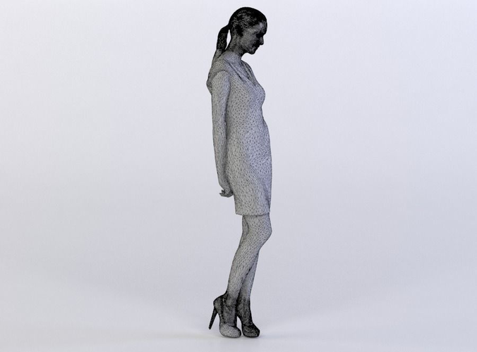 Julia 0254 Woman in a red dress, arms behind her back