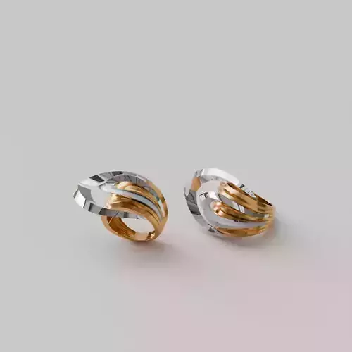Two-Tone Interlocked Wedding Rings