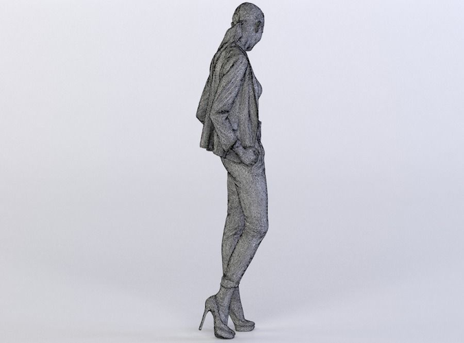 Julia 0243 Woman in a jacket, arms in pockets