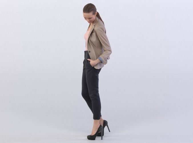 Julia 0243 Woman in a jacket, arms in pockets