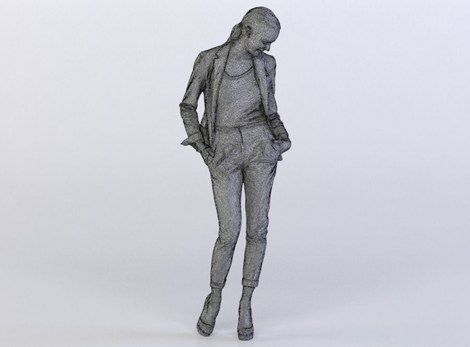 Julia 0243 Woman in a jacket, arms in pockets