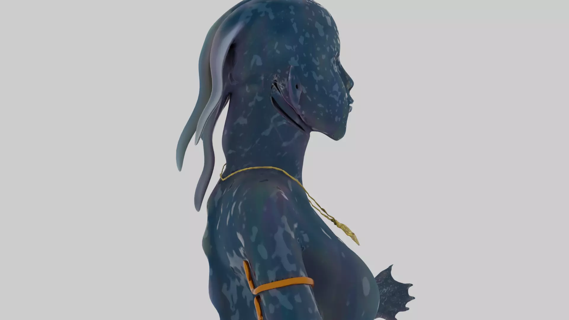 MERMAID WATER WORLD OCEAN CREATURE GINIKA AS ADAPTED Low-poly 3D model_9