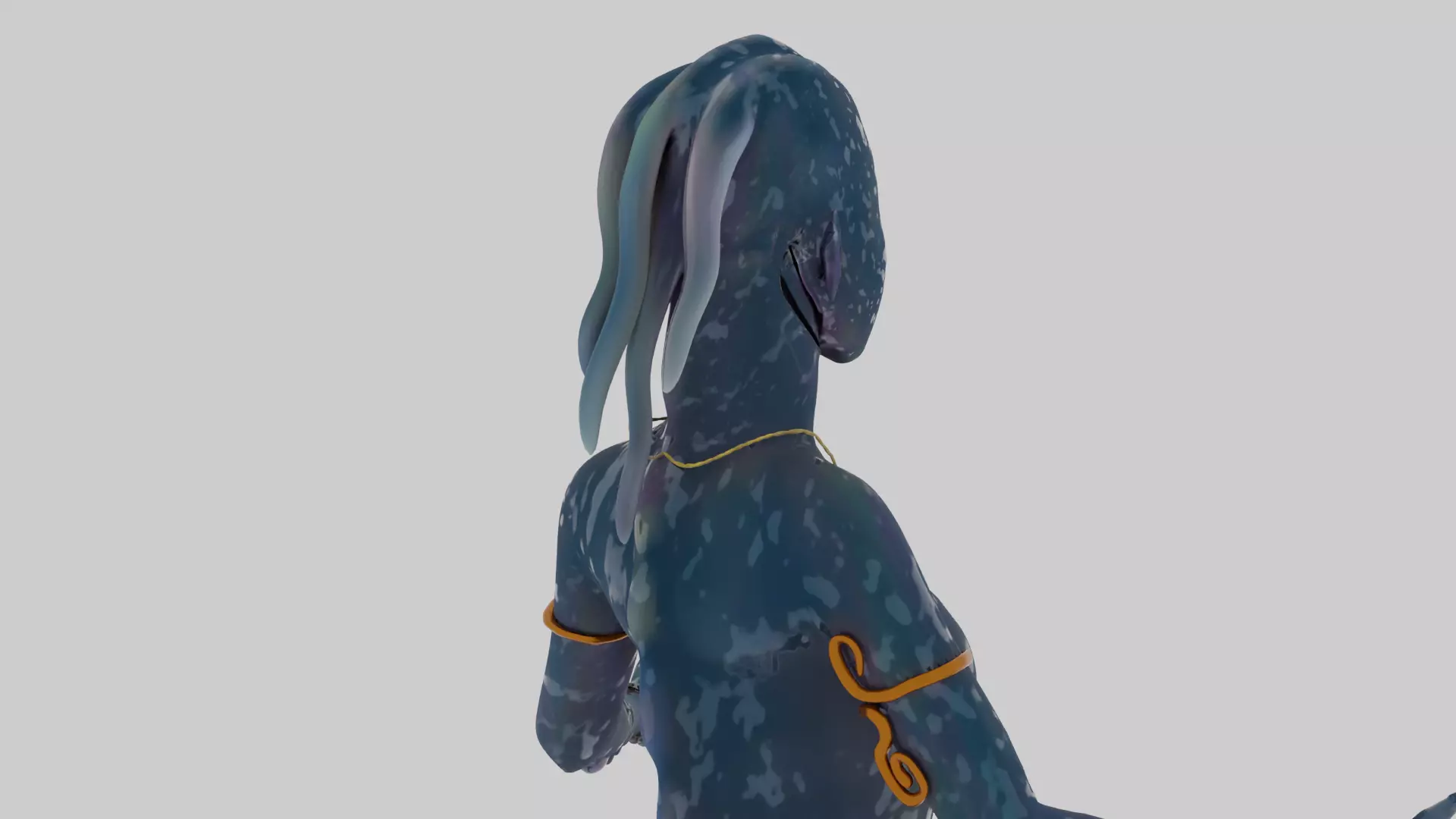 MERMAID WATER WORLD OCEAN CREATURE GINIKA AS ADAPTED Low-poly 3D model_4